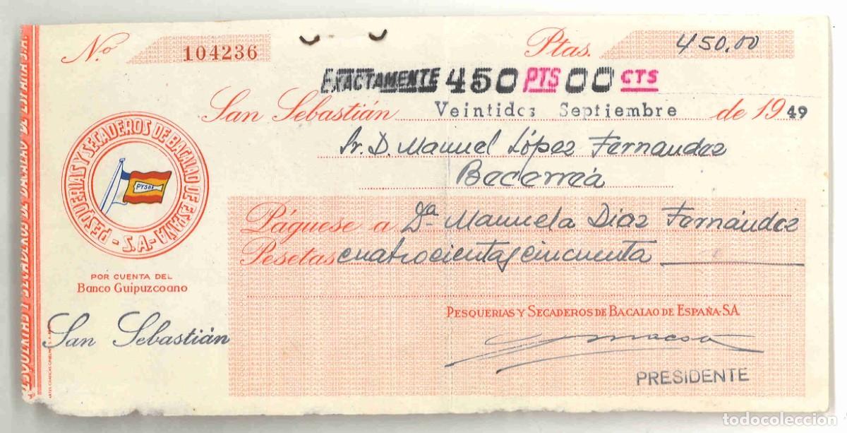 Documentos bancarios: Pagar&eacute; de la PYSBE. San Sebasti&aacute;n, 1949 - Foto 1