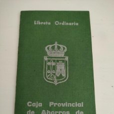 Documentos bancarios: LIBRETA ORDINARIA CAJA PROVINCIAL DE AHORROS DE LOGROÑO 1972
