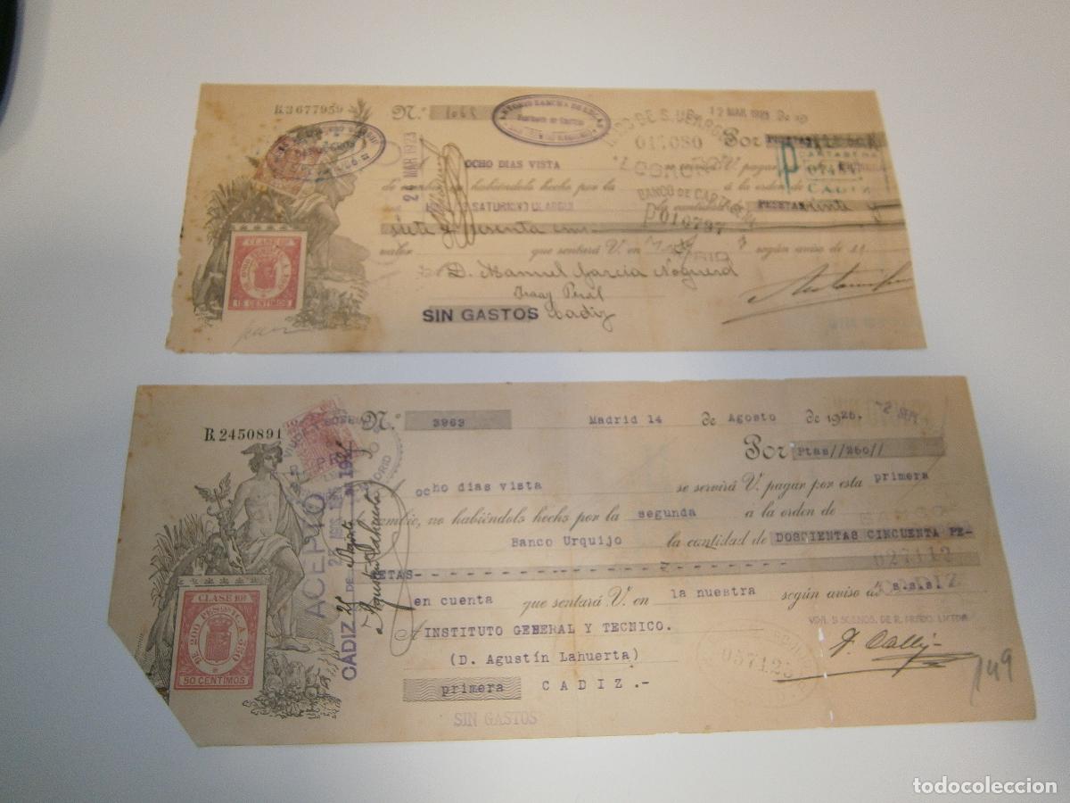 Documentos bancarios: Letras de cambio - A&ntilde;o 1923 y 1925 - Foto 1