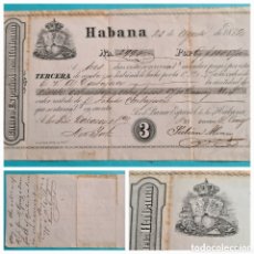 Documenti bancari: CUBA LA HABANA - LETRA DE CAMBIO - 23 AGOSTO 1872 - CON INTERESANTE GRABADO