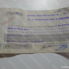 Documentos bancarios: CHEQUE DEL BANCO ESPAÑOL DE CREDITO- SUCURSAL DE ORIHUELA- 26/4/1941