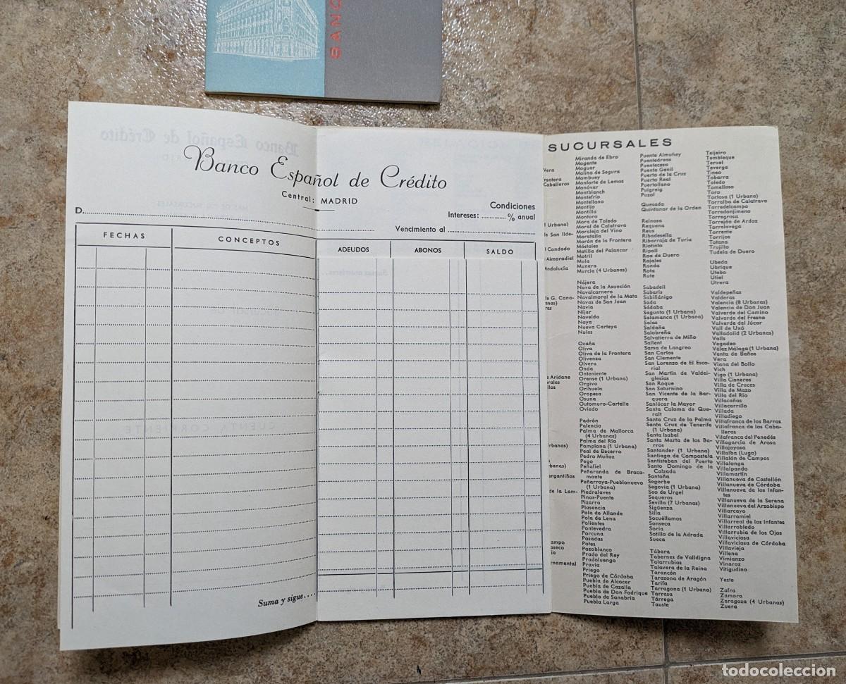 Documentos bancarios: Libretas Cuenta Corriente Banco Espa&ntilde;ol de Cr&eacute;dito - Foto 3