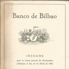 Documentos bancarios: INFORME ANTE LA JUNTA GENERAL DE ACCIONISTAS BANCO DE BILBAO 1963