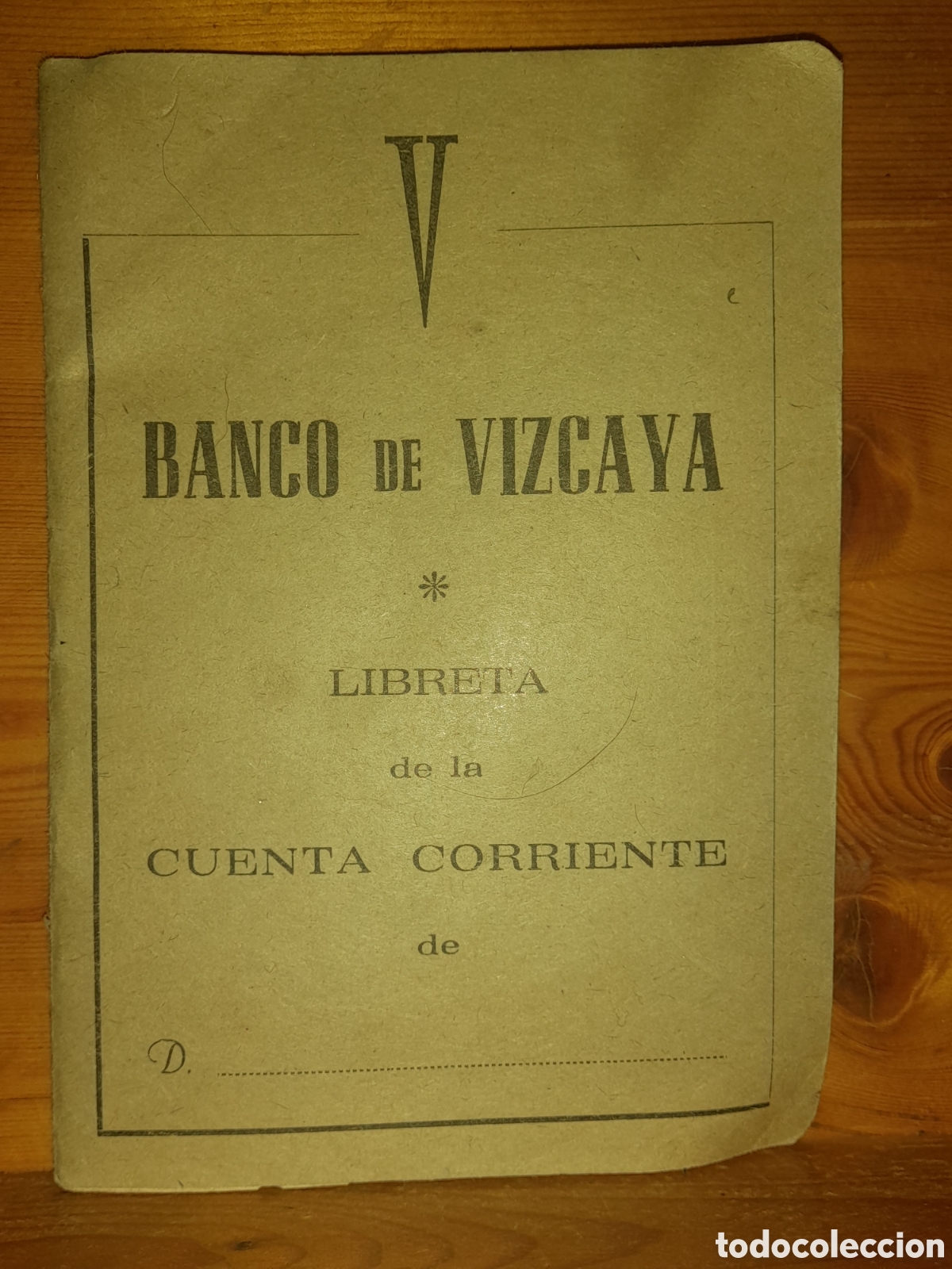 Documentos bancarios: LIBRETA CUENTA CORRIENTE BANCO DE VIZCAYA - Foto 1