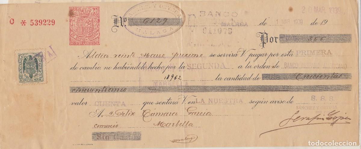 Documentos bancarios: DOCUMENTO DE PAGO. MARBELLA. M&Agrave;LAGA 1939 - Foto 1