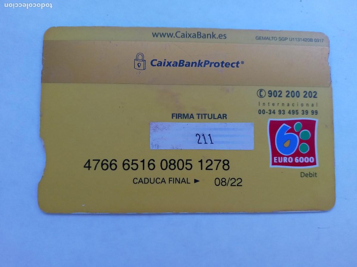 Documentos bancarios: TARJETA VISA DE LA CAIXA . CON CHIP , CADUCIDAD 2022 - Foto 2