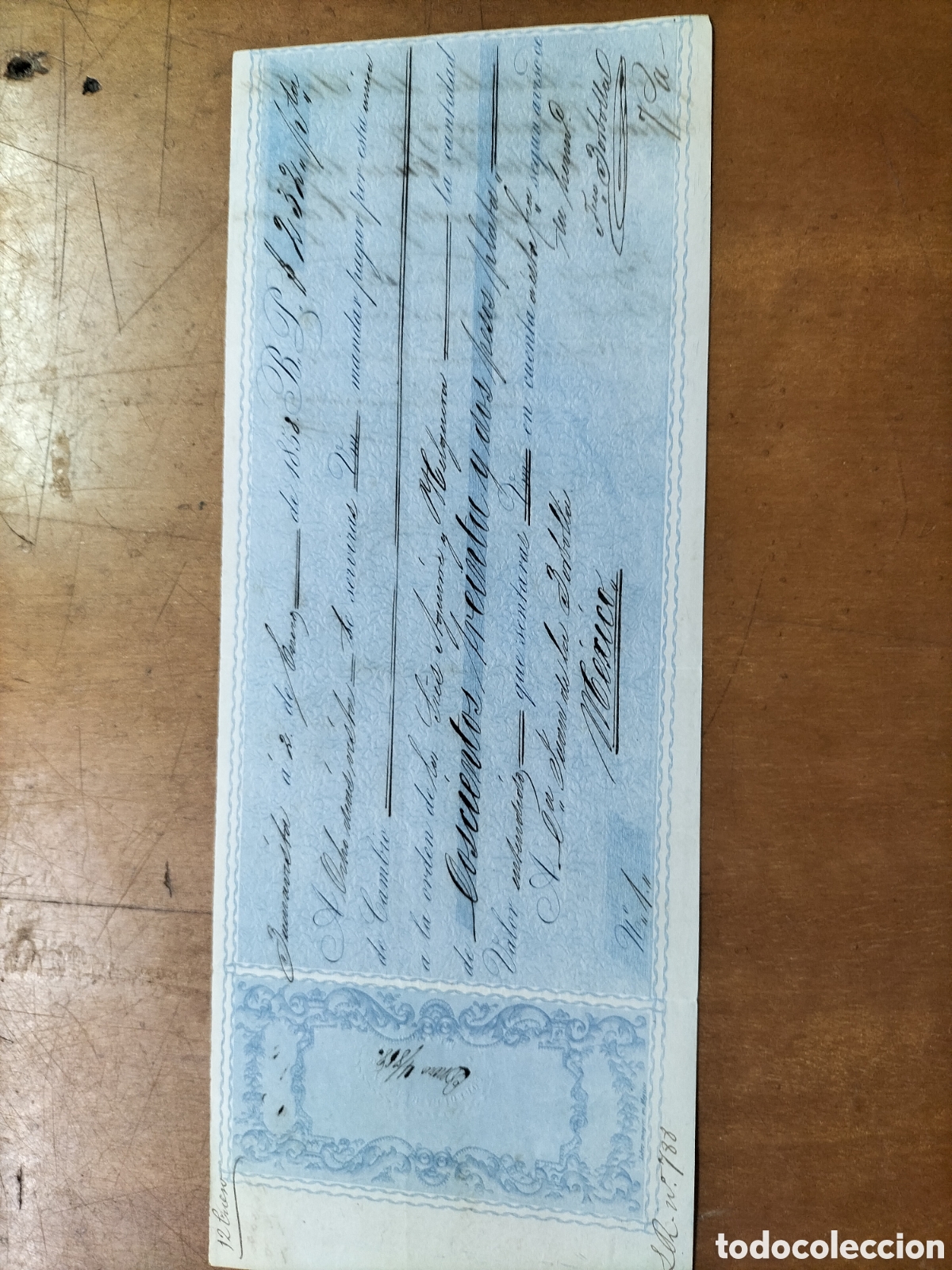 Documentos bancarios: M&eacute;xico.Cheque de 232 pesos de plata.1858. - Foto 1