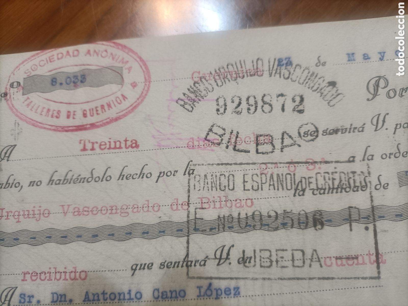 Documentos bancarios: Banco Urquijo vascongado de - Foto 3