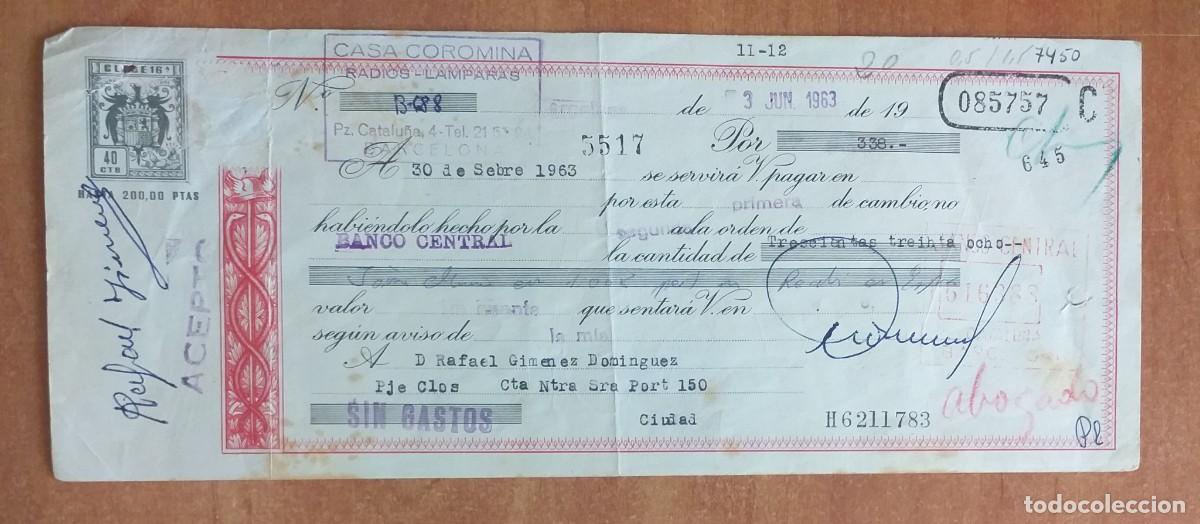 Documentos bancarios: PAGAR&Eacute; BANCO CENTRAL ? - BARCELONA - 1963 - Foto 1