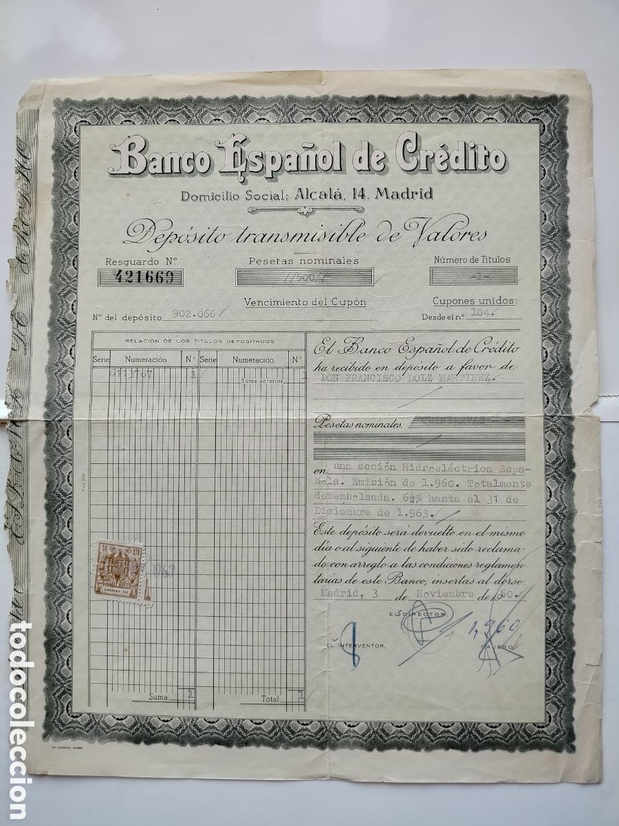 Documentos bancarios: Dep&oacute;sito Transmisible Valores - Foto 1