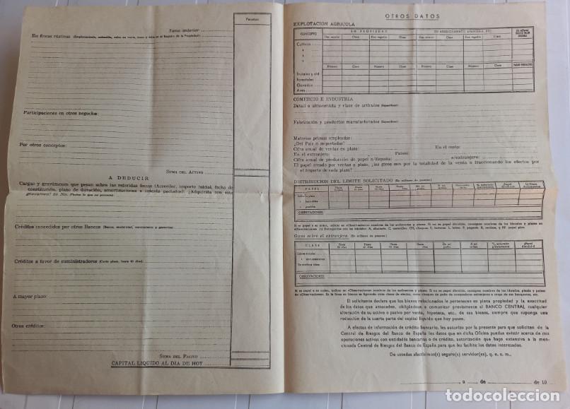 Documentos bancarios: ANTIGUO DOCUMENTO SIN RELLENAR DEL BANCO CENTRAL - Foto 2