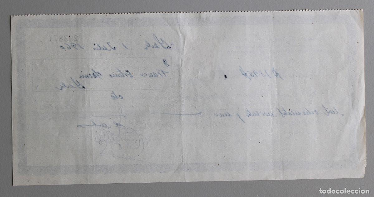 Documentos bancarios: Cheque. Banco Popular Espa&ntilde;ol. Madrid, 1960 - Foto 3