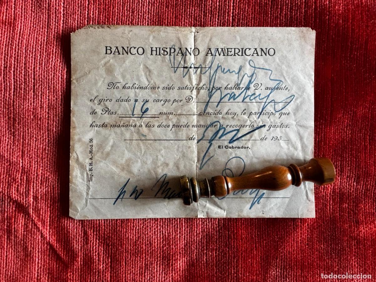 Documentos bancarios: RECIBO DEL BANCO HISPANO AMERICANO C. 1930 - Foto 1