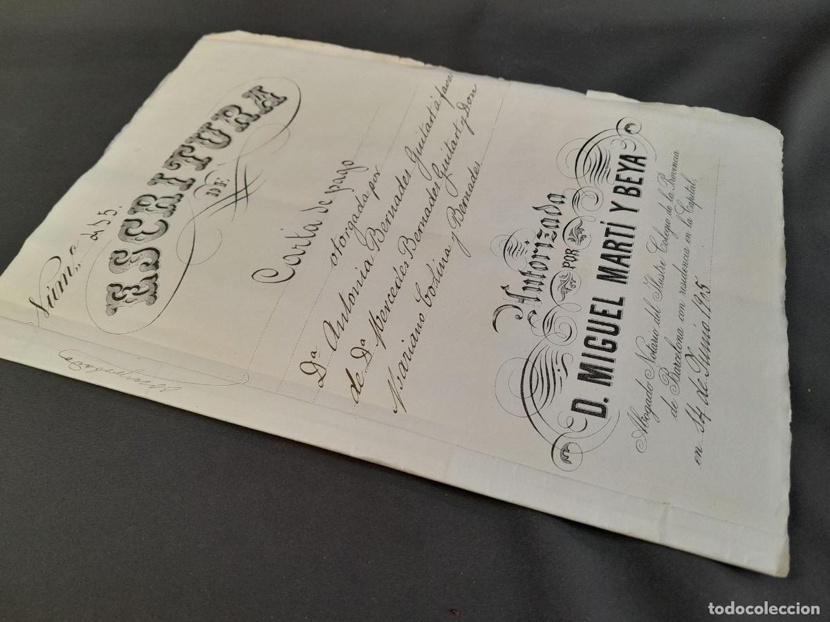 Documentos bancarios: DOC-910. DOCUMENTO: ESCRITURA DE CARTA DE PAGO. 1905. - Foto 2