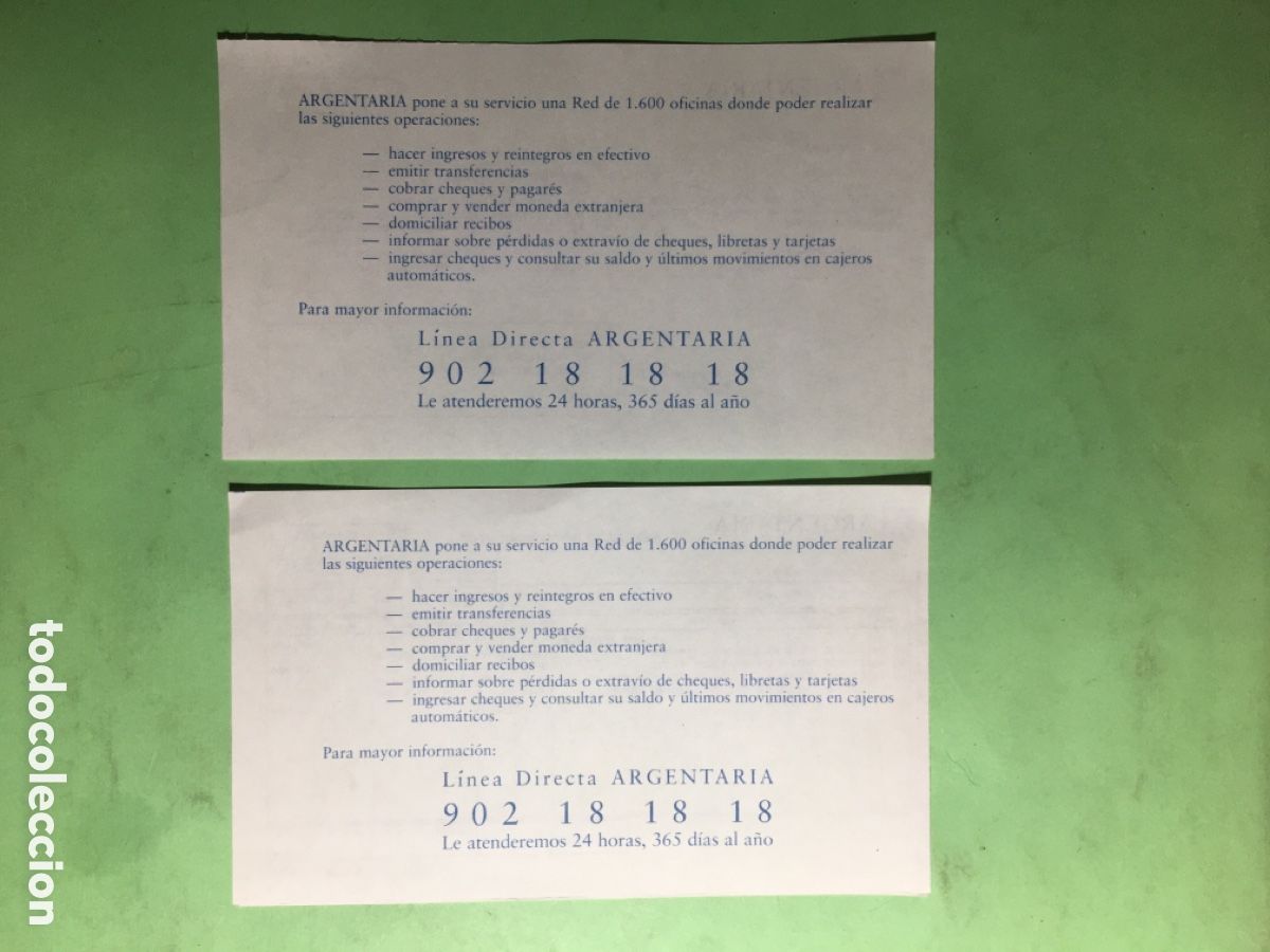 Documentos bancarios: 1997/98 LOTE DE 9 &Iacute;TEMS DIVERSOS DEL BANCO &lsquo;&rsquo;ARGENTARIA&rsquo;&rsquo; - Foto 10