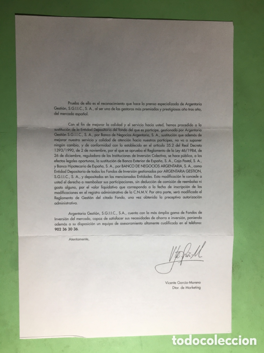 Documentos bancarios: 1997/98 LOTE DE 9 &Iacute;TEMS DIVERSOS DEL BANCO &lsquo;&rsquo;ARGENTARIA&rsquo;&rsquo; - Foto 19