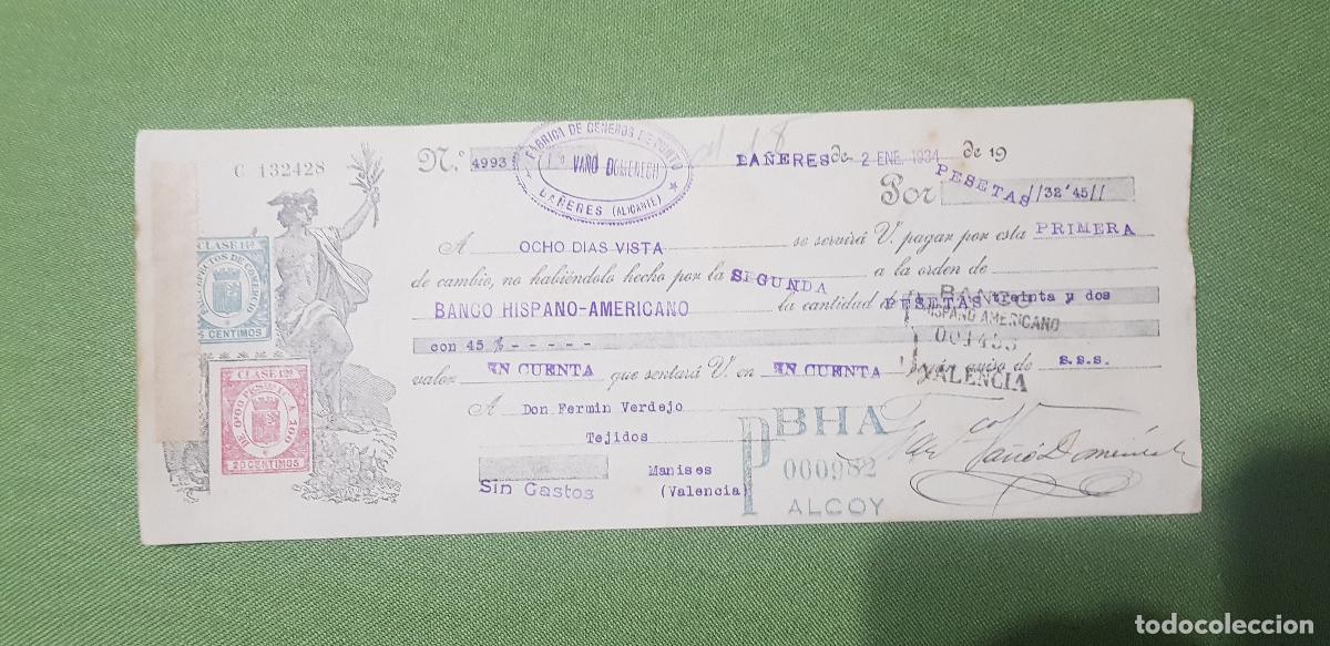 Documentos bancarios: VA&Ntilde;O DOMENECH-BA&Ntilde;ERES-ALICANTE - Foto 1
