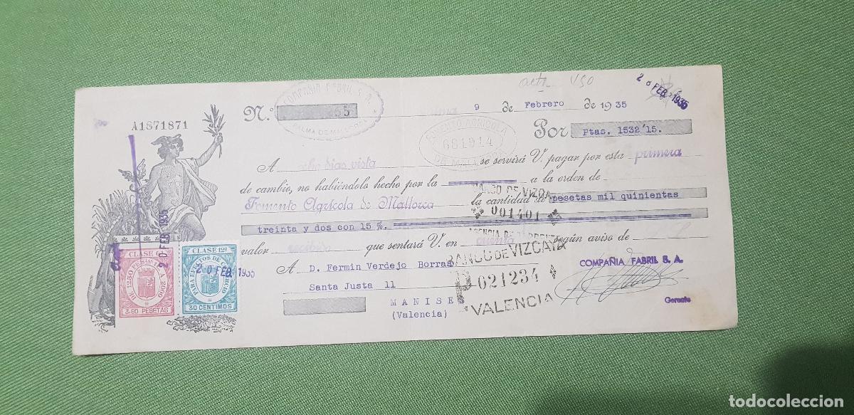 Documentos bancarios: COMPA&Ntilde;IA FABRIL S.A.-PALMA DE MALLORCA - Foto 1