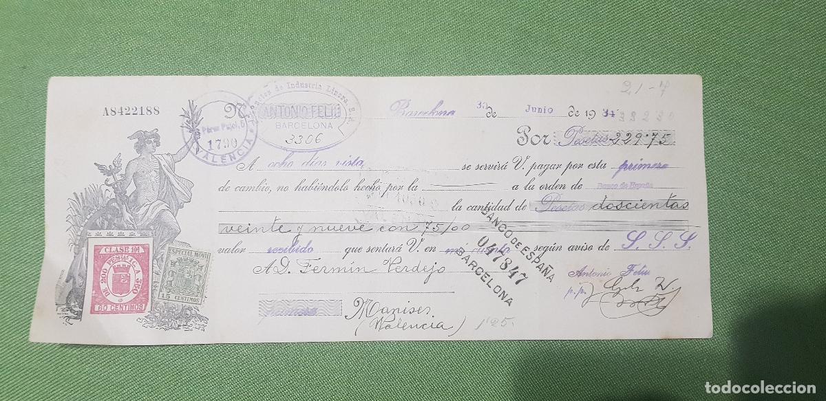 Documentos bancarios: ANTONIO FELIU S.A.-BARCELONA - Foto 1