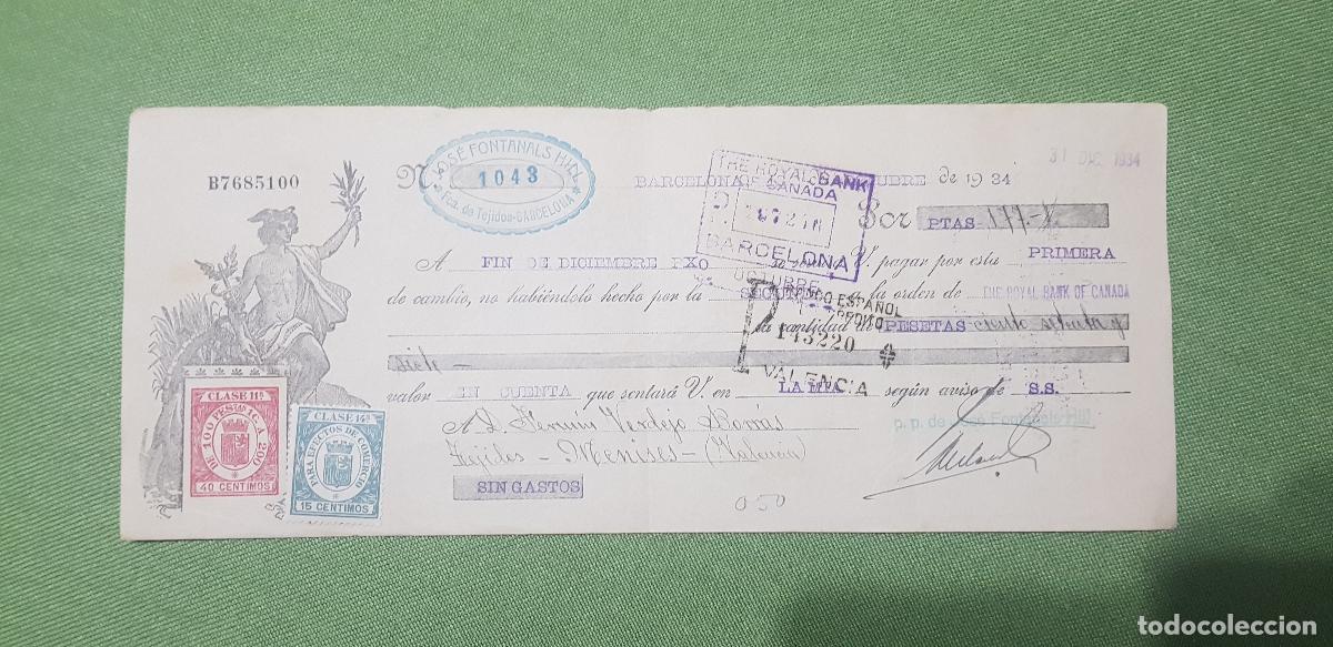 Documentos bancarios: JOSE FONTANALS HILL-BARCELONA - Foto 1