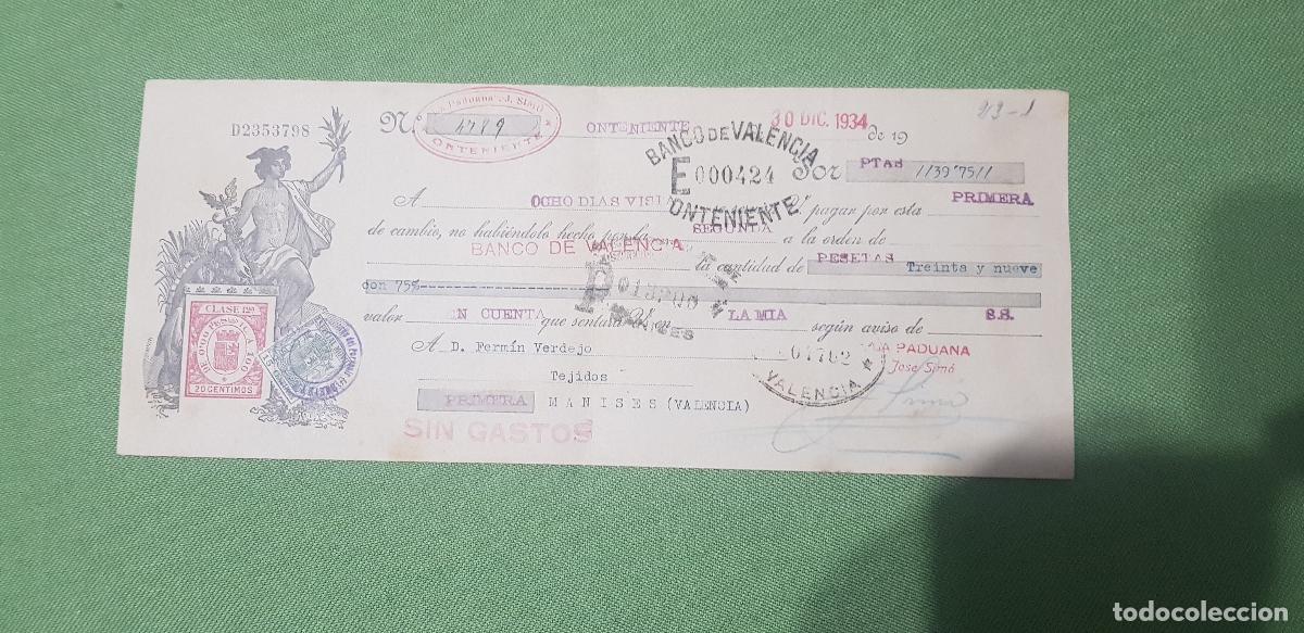 Documentos bancarios: LA PADUANA,J.SIMO-ONTENIENTE,VALENCIA - Foto 1