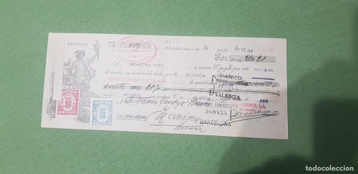 Documentos bancarios: TEXTIL ALGODONERA S.A.-BARCELONA - Foto 1