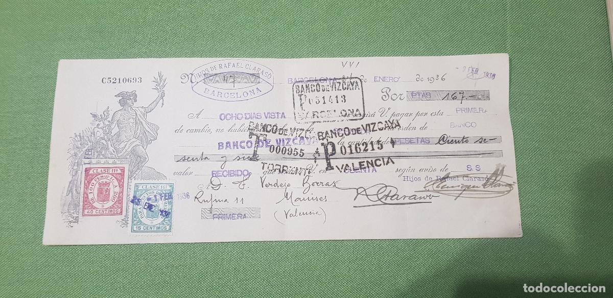 Documentos bancarios: HIJOS DE RAFAEL CLARASO-BARCELONA - Foto 1