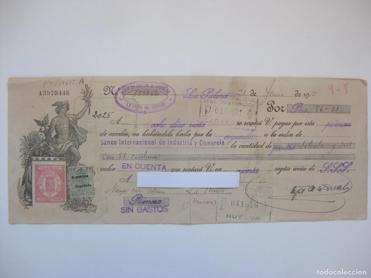 Documentos bancarios: LETRA DE CAMBIO A&Ntilde;O 1932 - Foto 1