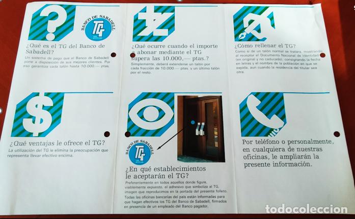 Documentos bancarios: TRIPTICO BANCO DE SABADELL - 1977 - VENTAJAS TALON GARANTIZADO - Foto 2