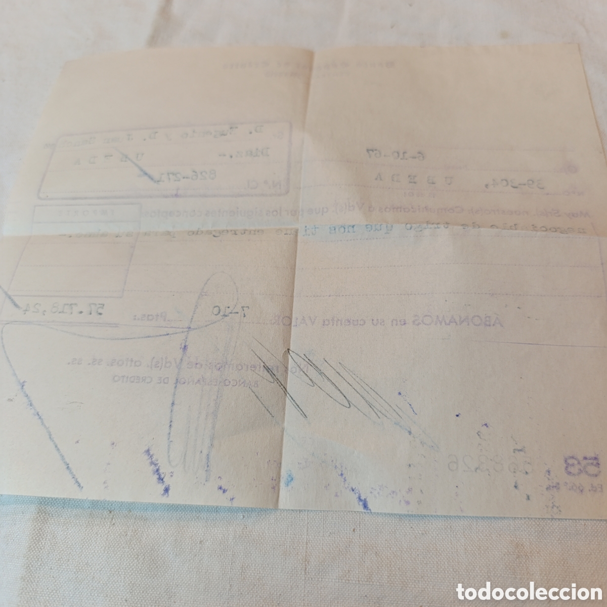 Documentos bancarios: BANCO ESPA&Ntilde;OL CREDITO 1967,DOCUMENTO - Foto 2