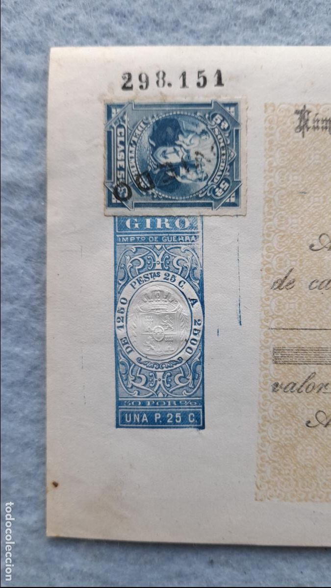 Documentos bancarios: Antiguo Giro. Salas 26 de Abril de 1879 - Foto 2