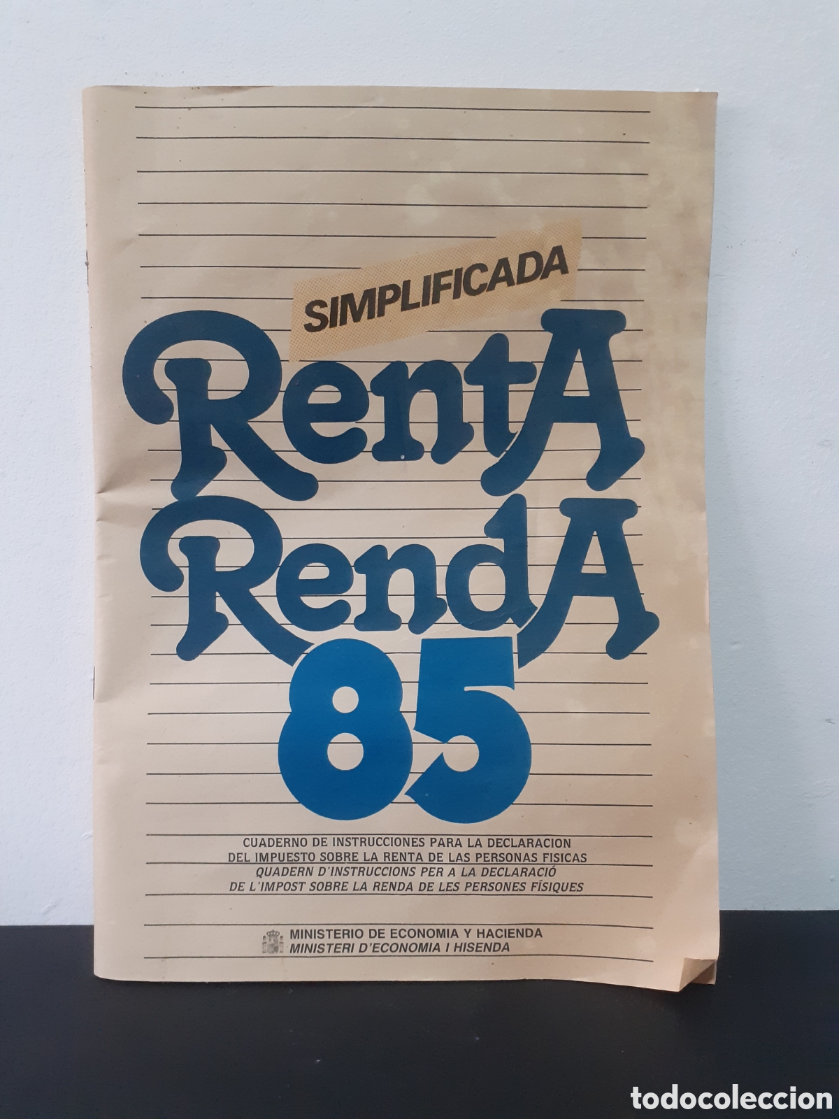 Documentos bancarios: RENTA SIMPLIFICADA A&Ntilde;O 1985 - CUADERNO DE INSTRUCCIONES - Foto 1