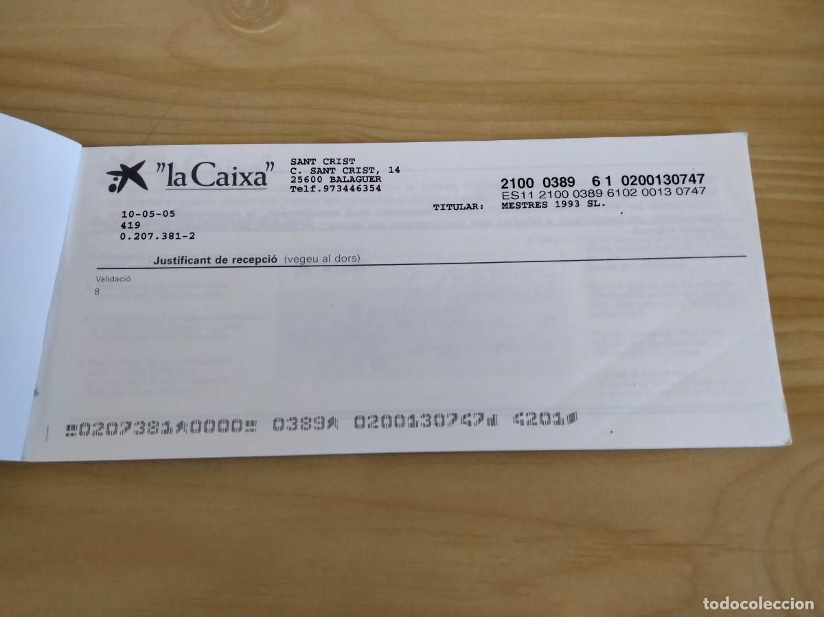 Documentos bancarios: TALONARIO DE CUENTA CORRIENTE A LA VISTA&rdquo;la Caixa&rdquo; - Foto 2