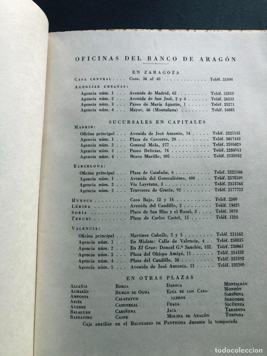 Documentos bancarios: BANCO DE ARAG&Oacute;N / MEMORIA EJERCICIO DE 1962 / ZARAGOZA / - Foto 2