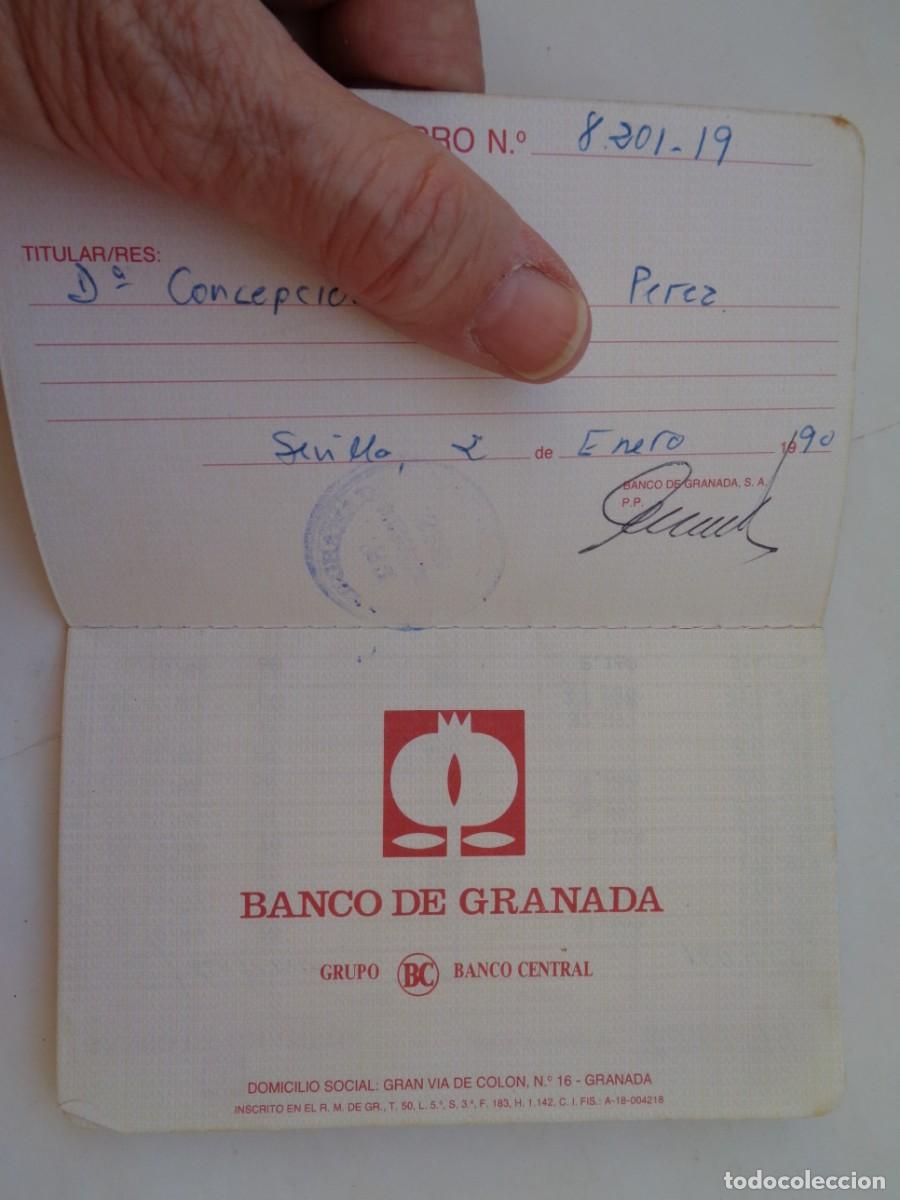 Documentos bancarios: LIBRETA DE AHORROS DEL BANCO DE GRANADA . SEVILLA 1990 - Foto 2