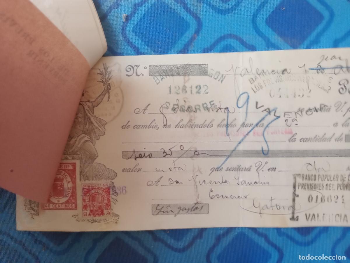 Documentos bancarios: 4 letras de cambio. Valencia. 1936 - Foto 3