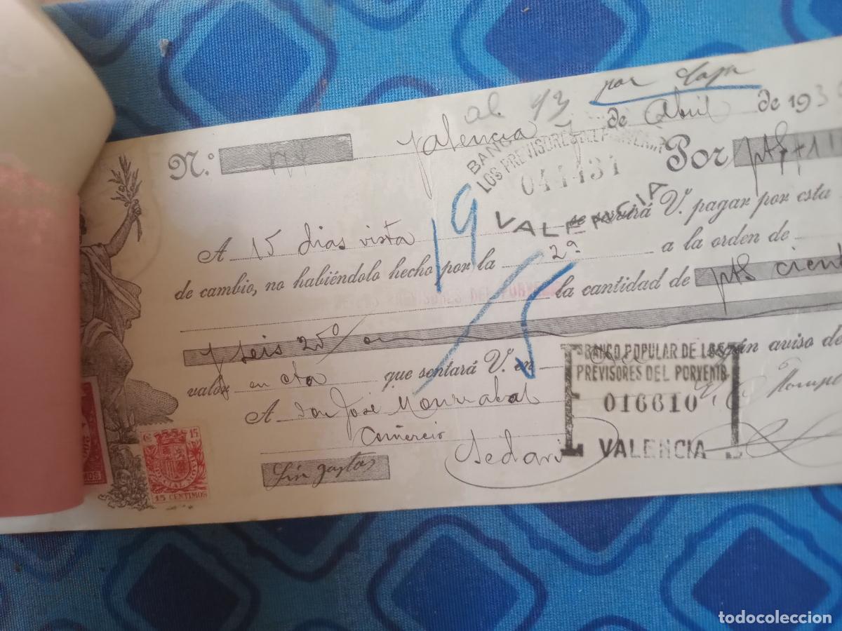 Documentos bancarios: 4 letras de cambio. Valencia. 1936 - Foto 1