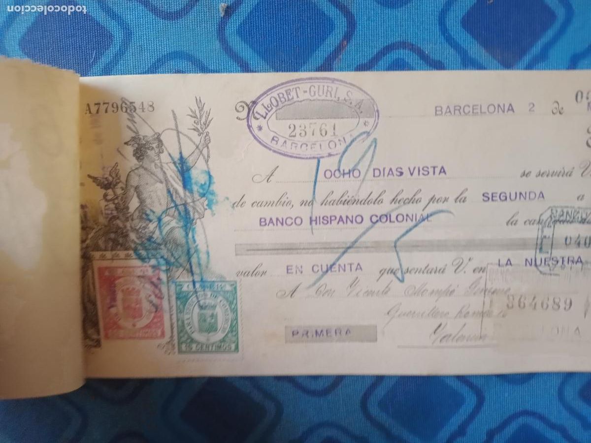 Documentos bancarios: 3 letras de cambio. Valencia. 1936 - Foto 3