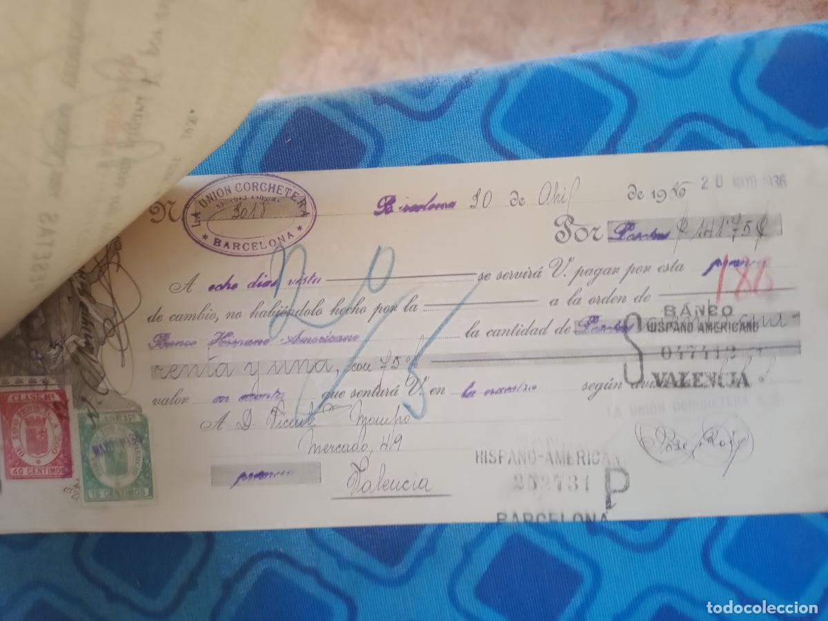 Documentos bancarios: 3 letras de cambio. Valencia. 1936 - Foto 1