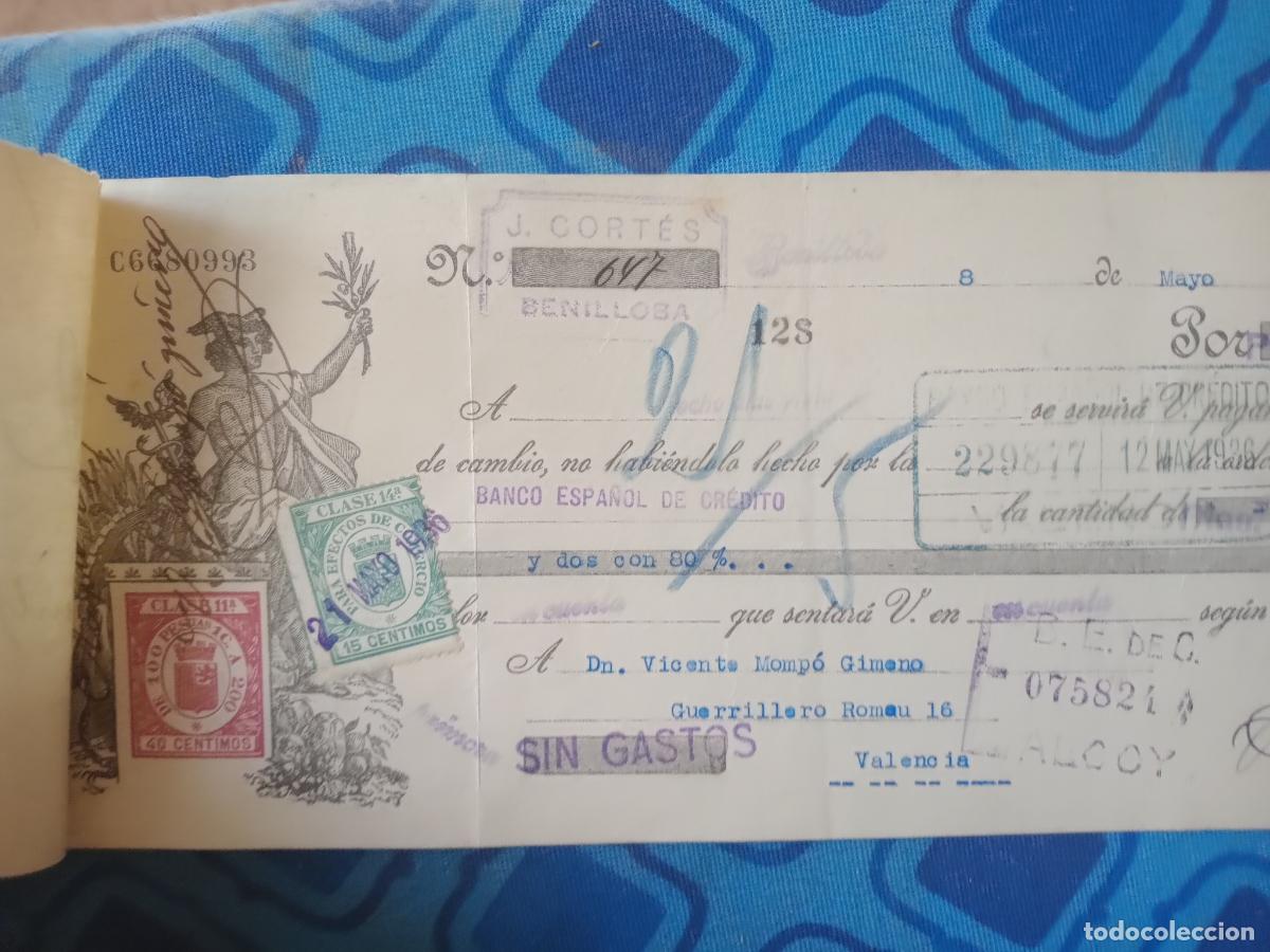 Documentos bancarios: 2 letras de cambio. Valencia. 1936 - Foto 4