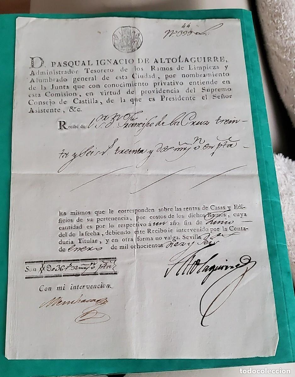 Documentos bancarios: Sevilla 1816...documento de rentas RRR - Foto 1