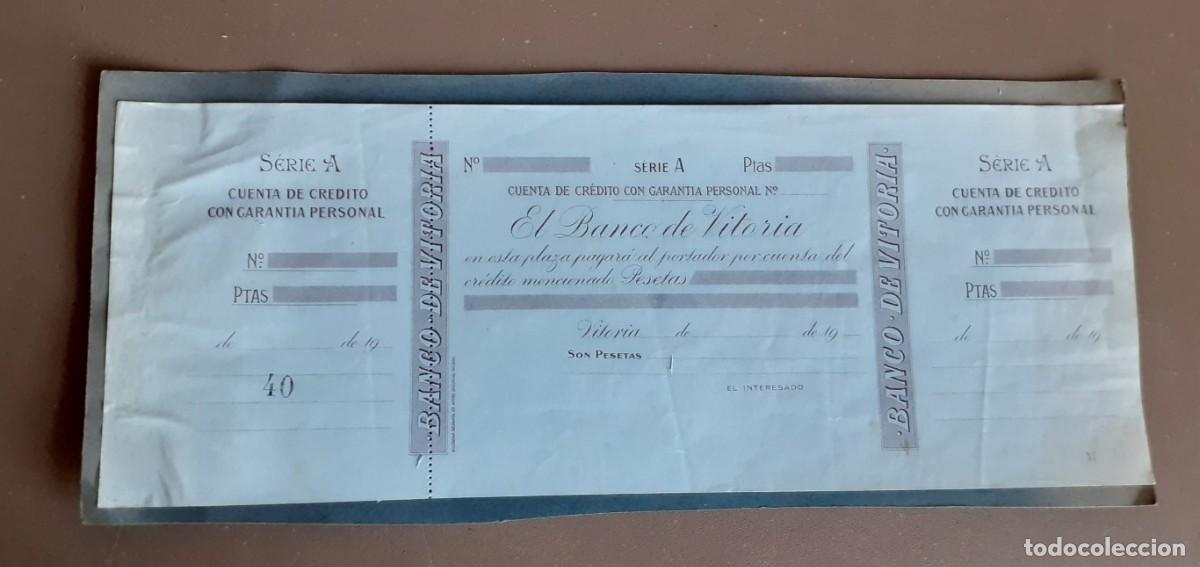 Documentos bancarios: Pagare EL BANCO DE VITORIA 190&hellip; Sin rellenar - Foto 1