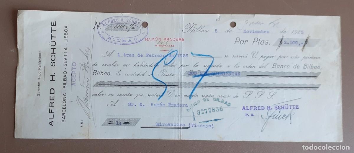 Documentos bancarios: Pagare Alfred H. Sch&uuml;rre - Bilbao 1925 - Foto 1