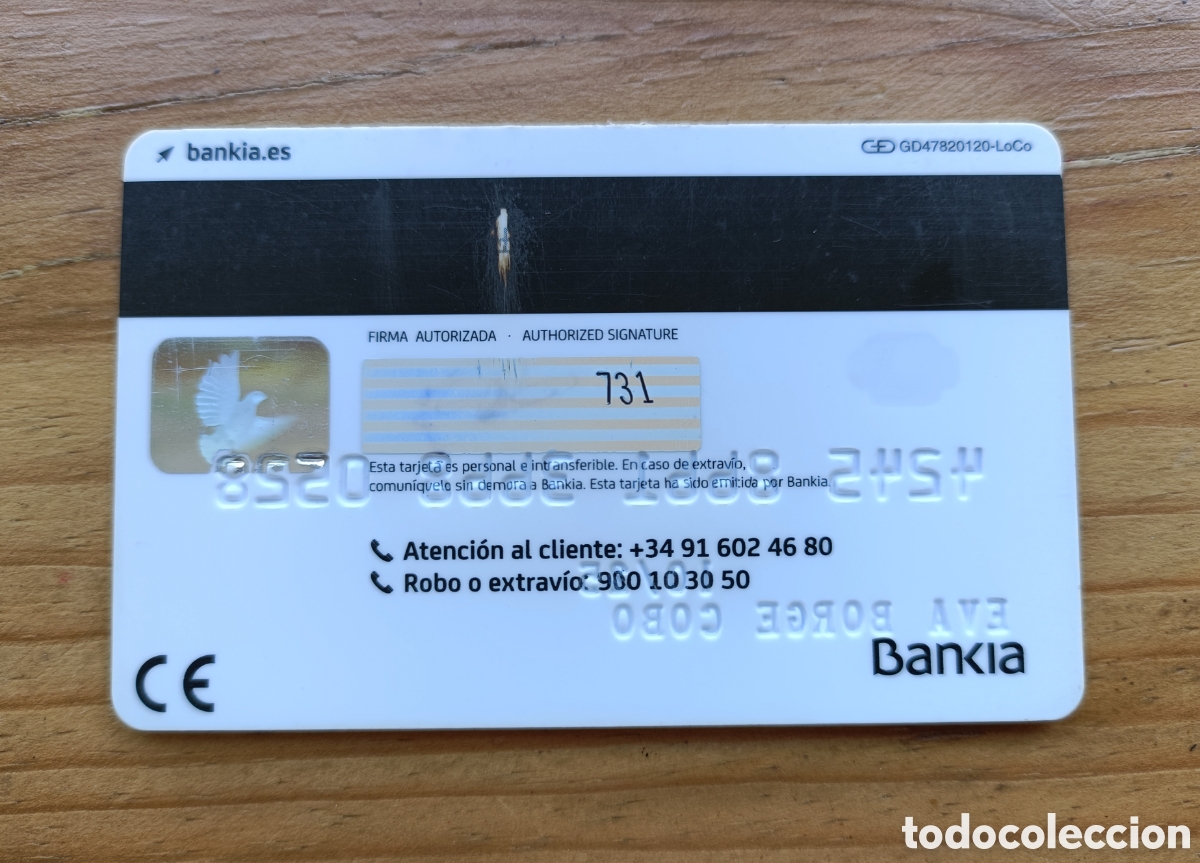 Documentos bancarios: Tarjeta cr&eacute;dito Visa BANKIA - Foto 2