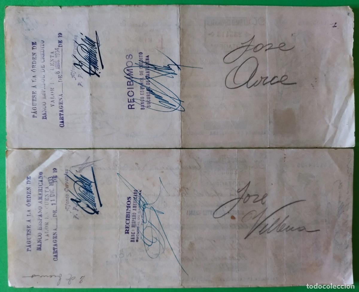 Documentos bancarios: 5 LETRAS DE CAMBIO. CARTAGENA. DE 1933-34 - Foto 3