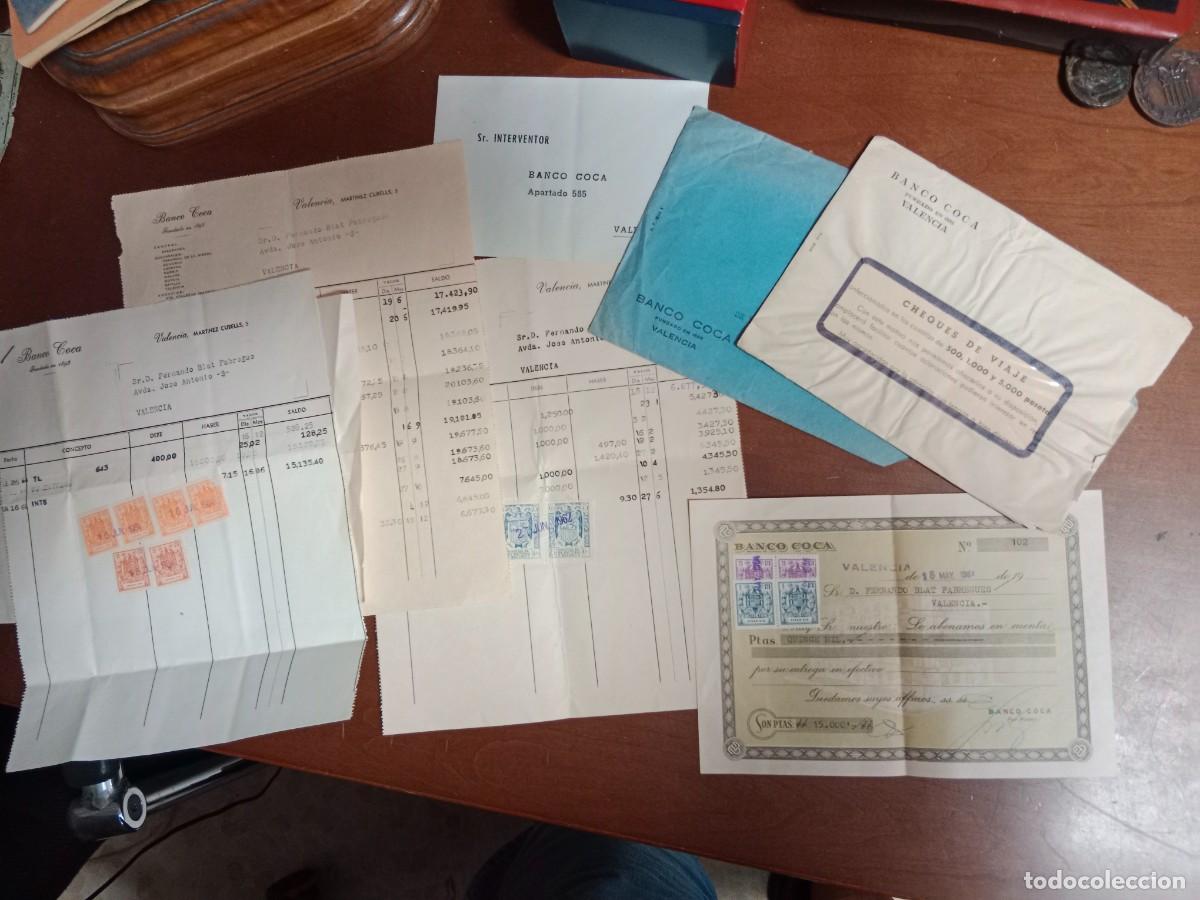 Documentos bancarios: VARIOS DOCUMENTOS ANTIGUOS COMERCIALES - BANCA COCA EN VALENCIA - Foto 1