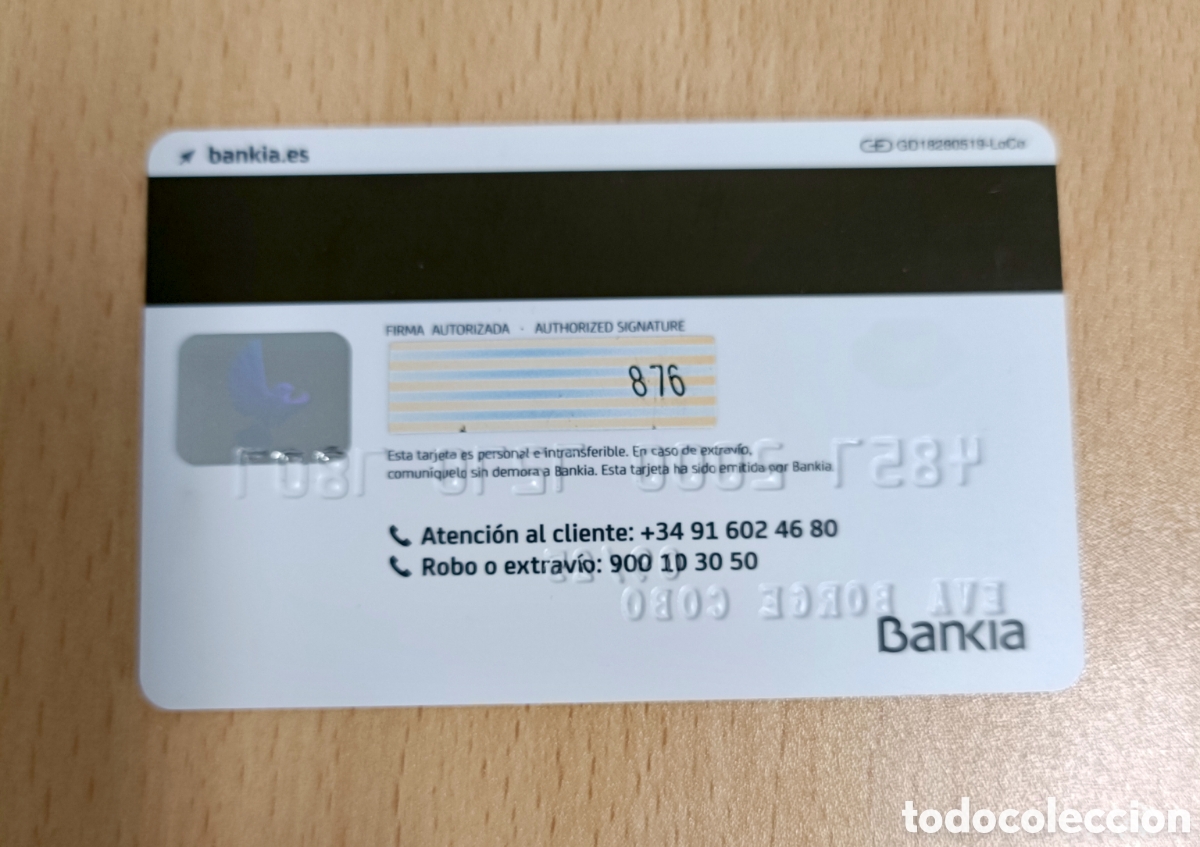 Documentos bancarios: Tarjeta d&eacute;bito Visa BANKIA - Foto 2