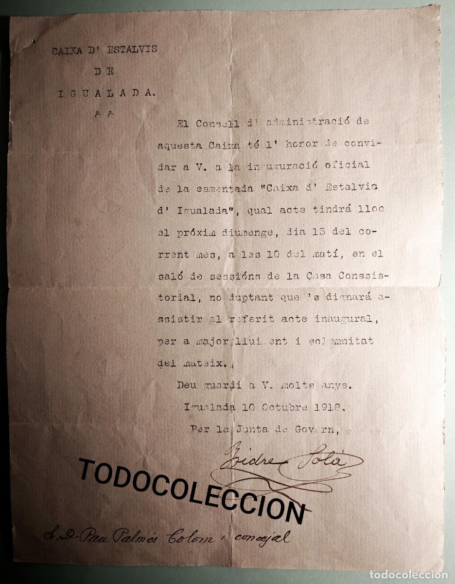 Documentos bancarios: CAIXA DESTALVIS DE IGUALADA - IGUALADA - Foto 1