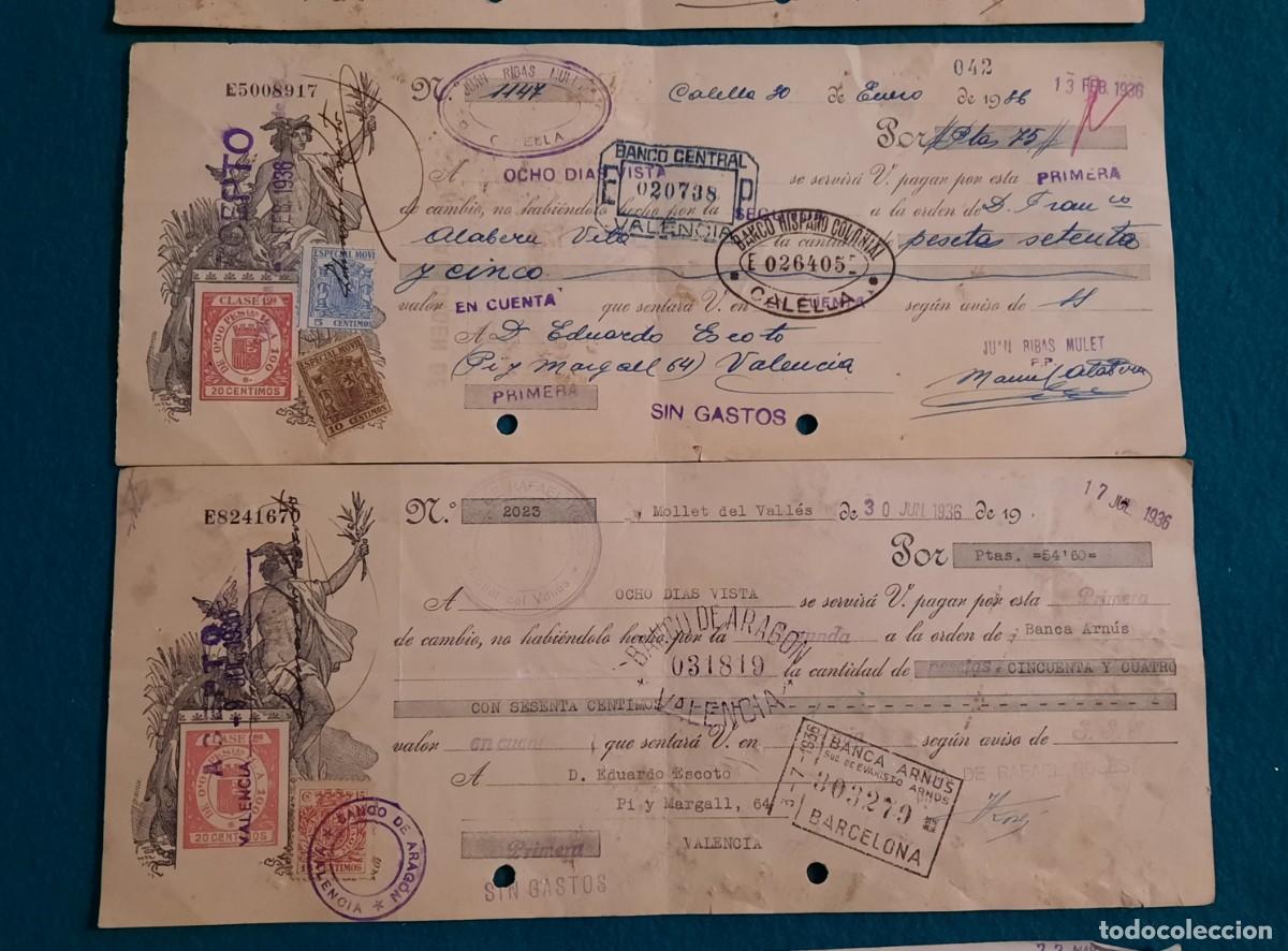 Documentos bancarios: letras de cambio lote de 5 de 1936 y 1965 - Foto 3