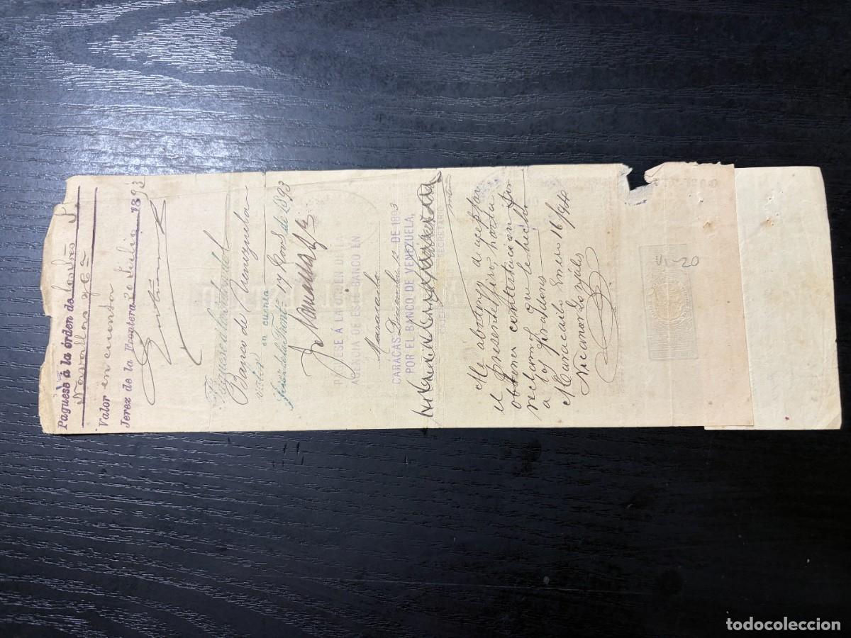 Documentos bancarios: LETRA DE CAMBIO. GUTIERREZ HERMANOS. BARCELONA, 1893 - Foto 2